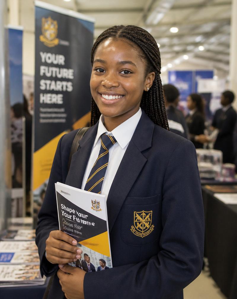 Learner holding a career brochure